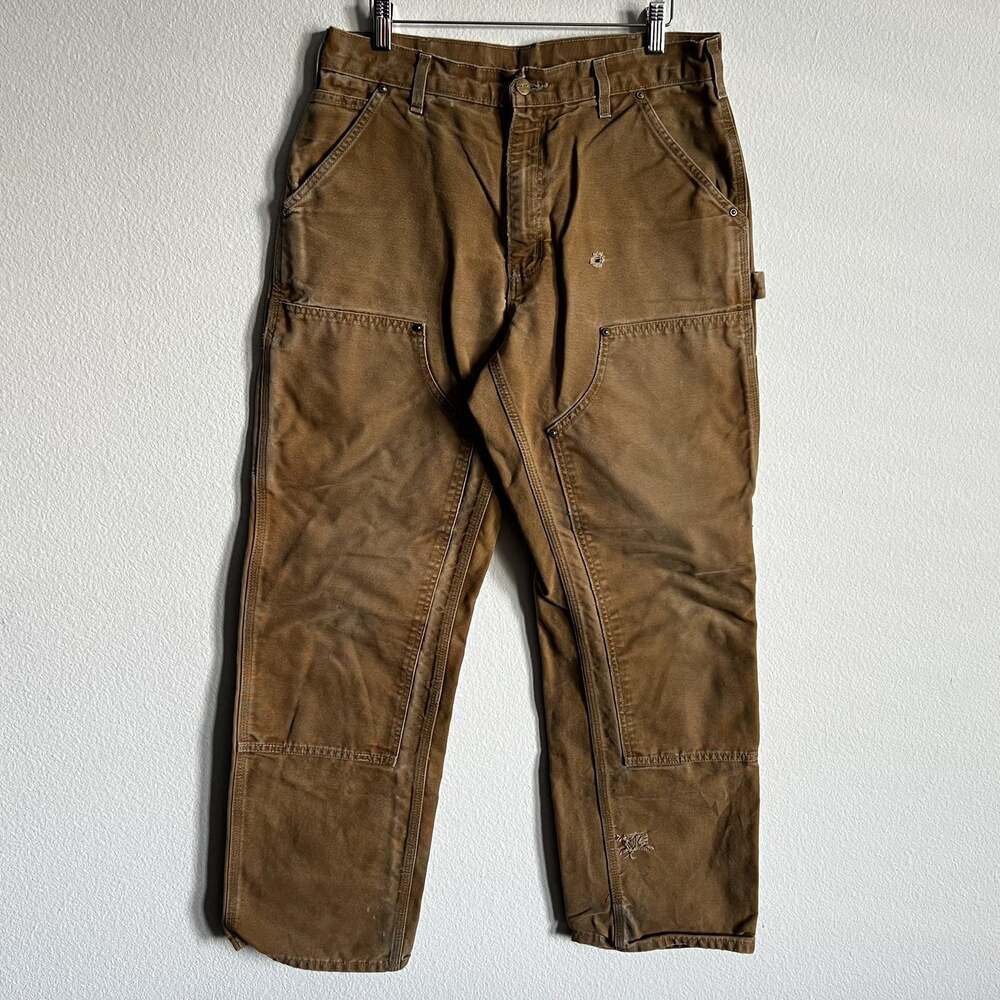 Carhartt B01 BRN brown double knee work wear carpenter pants